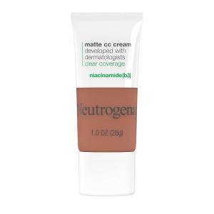 image:imageNeutrogena Clear Coverage Flawless Matte CC Cream FullCoverage Color Correcting Cream Face Makeup with Niacinamide b3 Hypoallergenic Oil Free amp Fragrance Free Shell 1 oz80 Amber