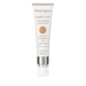image:imageNeutrogena Healthy Skin AntiAging Perfector  with Retinol Tinted Moisturizer with SPF 20 amp Sheer Coverage that Smooths Skin Texture amp Reduces the Look of Fine Lines Natural to Tan 40 1oz 30mL50 Tan To Medium