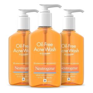 image:imageNeutrogena OilFree Acne Wash Acne Fighting Facial Cleanser with Salicylic Acid Medicine Acne Treatment for Face NonComedogenic ResidueFree 91 fl oz Pump Bottles 3 Pack91 Fl Oz Pack of 3