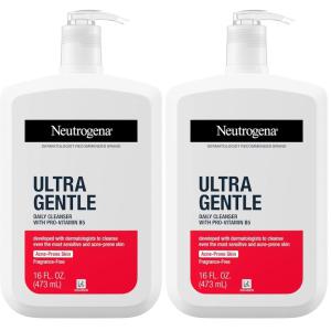 image:imageNeutrogena Ultra Gentle Daily Facial Cleanser with ProVitamin B5 for AcneProne amp Sensitive Skin Fragrance Dye Soap and ParabenFree Hypoallergenic Face Wash 16 fl oz16 Fl Oz Pack of 2