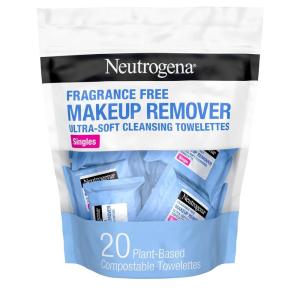 image:imageNeutrogena Makeup Remover Wipes Daily Single Face Cleansing Towelettes Makeup Removing Cleansing Wipes Removes Dirt amp Oil AlcoholFree Face Towelettes 20 ct20 Count Pack of 6