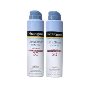 image:imageNeutrogena Ultra Sheer Body Mist Sunscreen Spray Broad Spectrum SPF 70 Lightweight Spray Sunscreen NonGreasy amp Water Resistant OilFree amp NonComedogenic UVAUVB 5 oz Pack of 35 Ounce Pack of 2