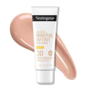 image:imageNeutrogena Purescreen Mineral UV Tint Face Liquid Tinted Sunscreen  with 100 Mineral Actives amp Vitamin E Enhances Natural Tone Water Resistant Broad Spectrum SPF 30 11 fl oz11 Fl Oz Pack of 1